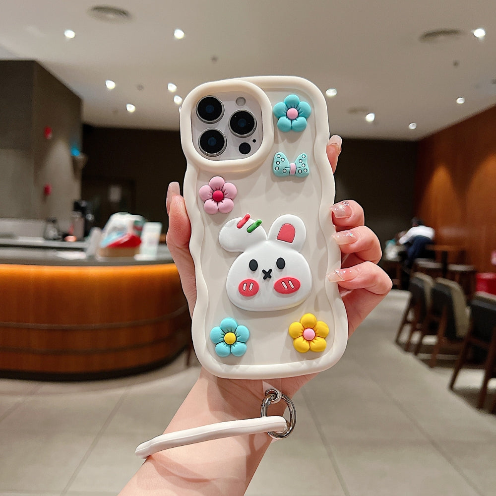 3D Flower and Cartoon Phone Case