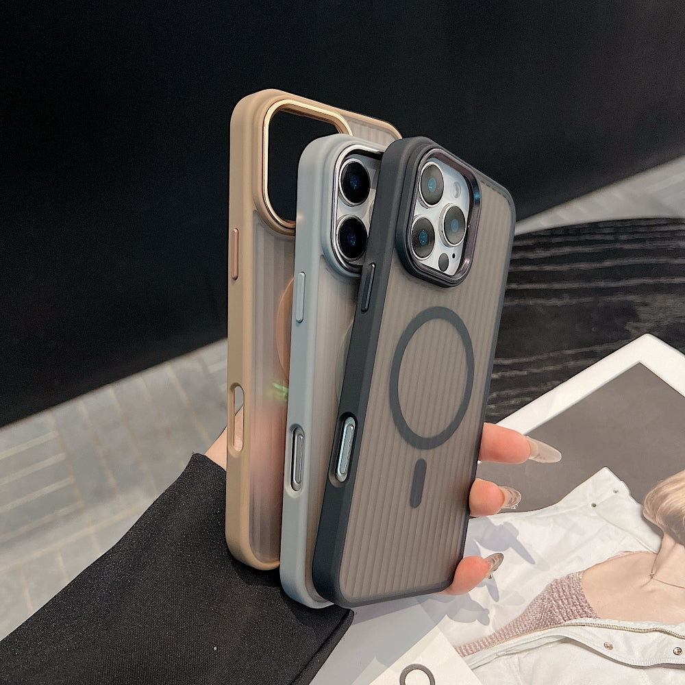 Corrugated Pattern Magnetic Wireless Charge Phone Case