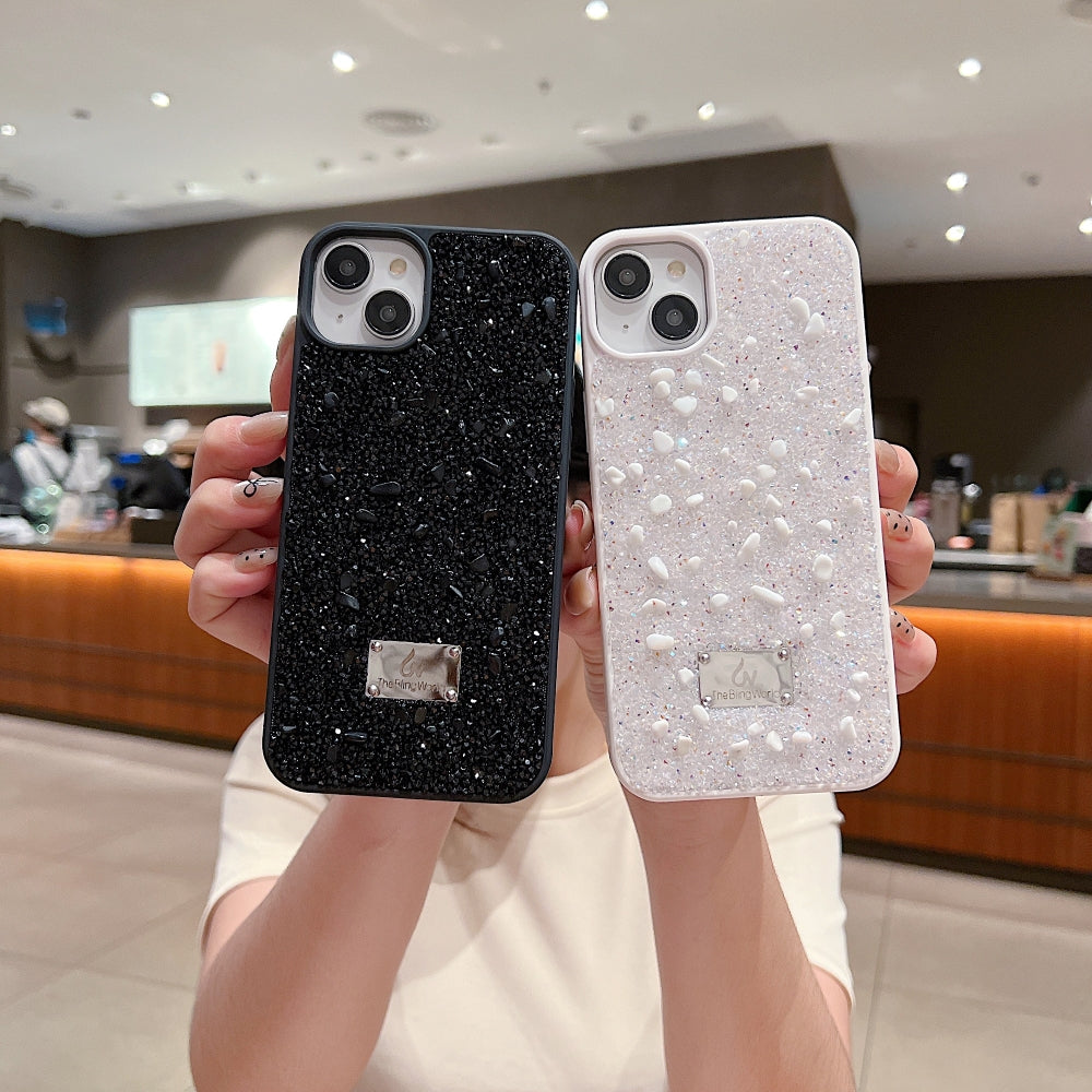 Diamond Studded Pattern Glittery Phone Case