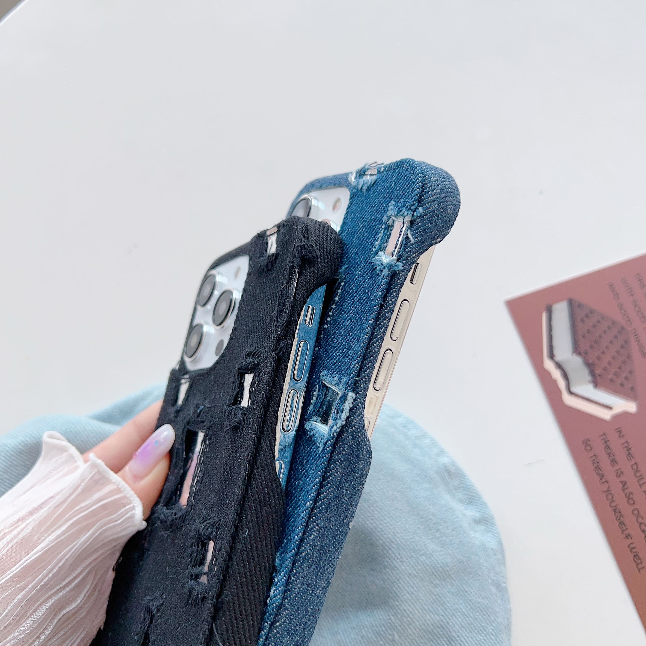 Distressed Denim Fashion Jeans Case (Only ₹150 as an Add-on)