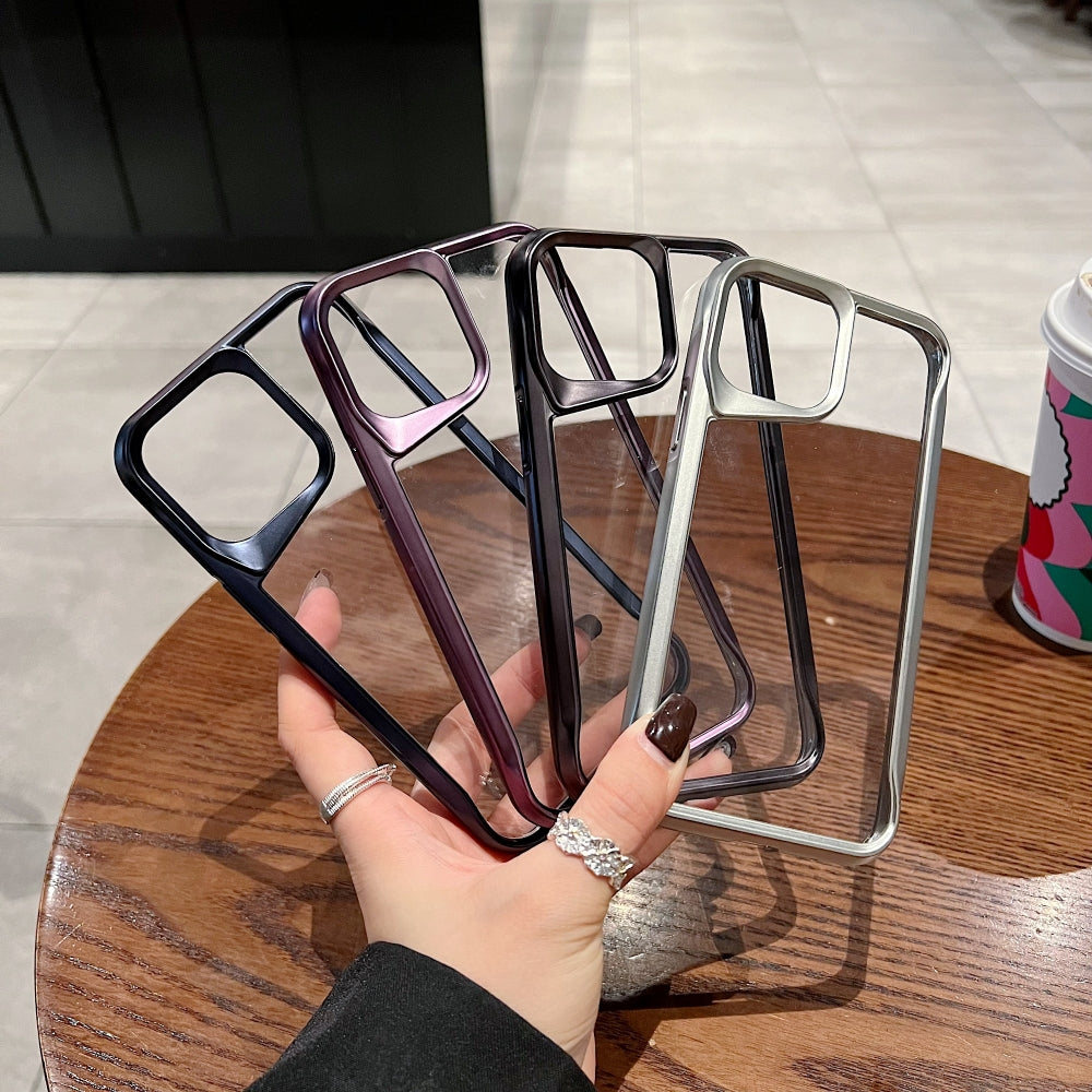 Electroplated Frame Transparent Phone Case