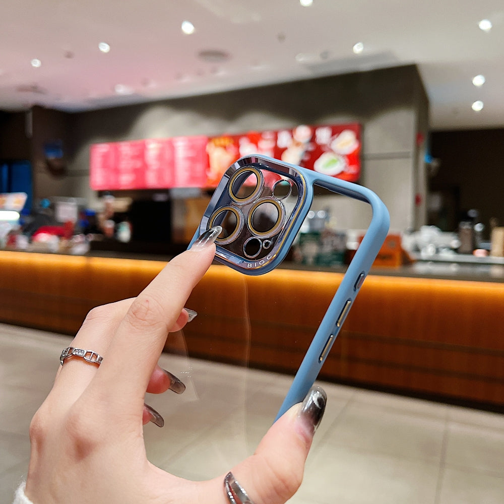 Electroplating Transparent Camera Lens Protective Phone Case