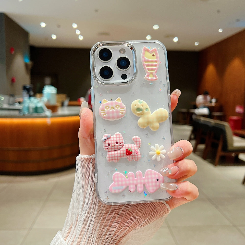 Glitter Decor 3D Cute Toy Phone Case