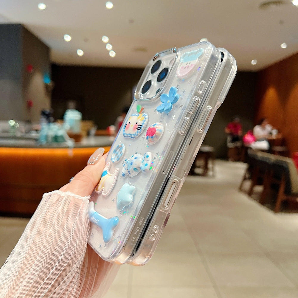 Glitter Decor 3D Cute Toy Phone Case