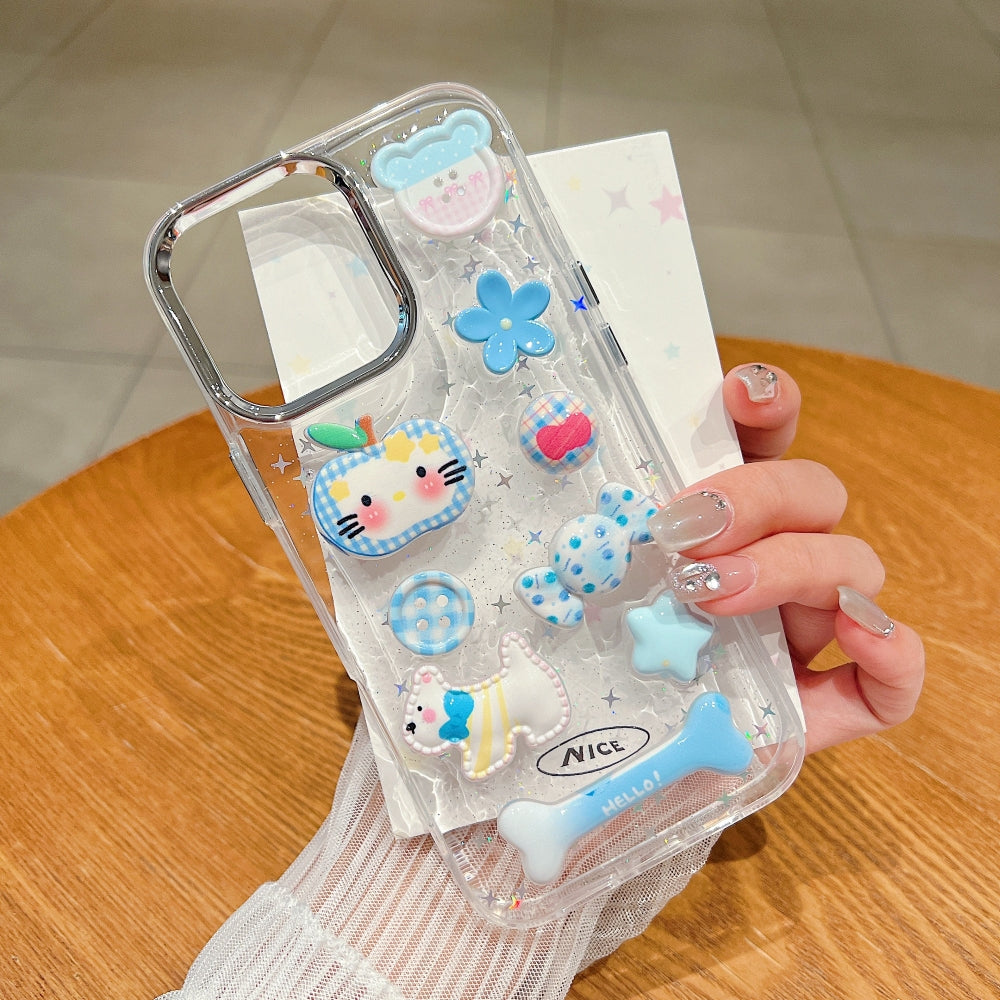 Glitter Decor 3D Cute Toy Phone Case