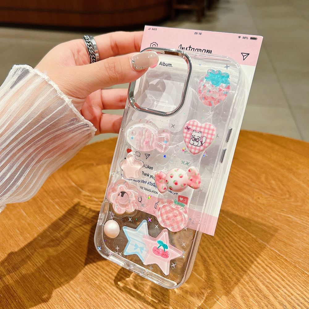 Glitter Decor 3D Cute Toy Phone Case