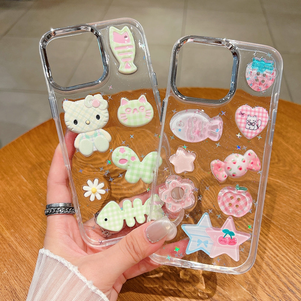 Glitter Decor 3D Cute Toy Phone Case