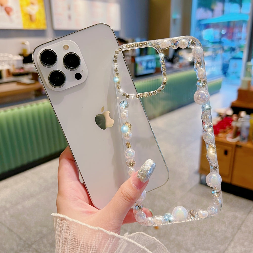 Handmade Pearl Border Transparent Case