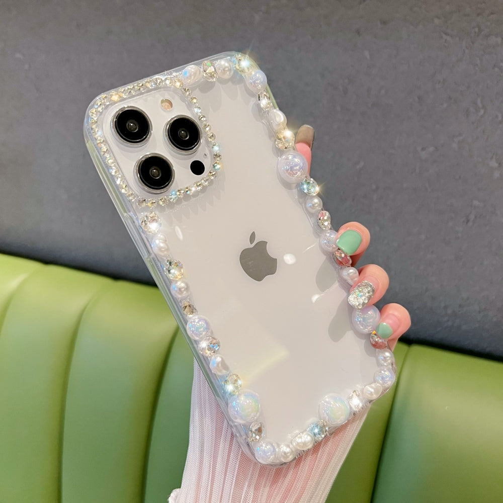 Handmade Pearl Border Transparent Case