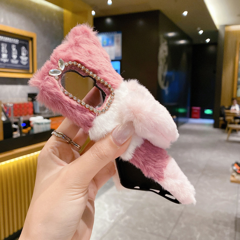 Anti-shock Soft Fur Heart Shape Pop Case