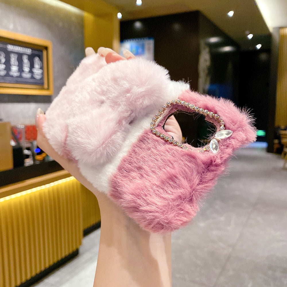 Anti-shock Soft Fur Heart Shape Pop Case