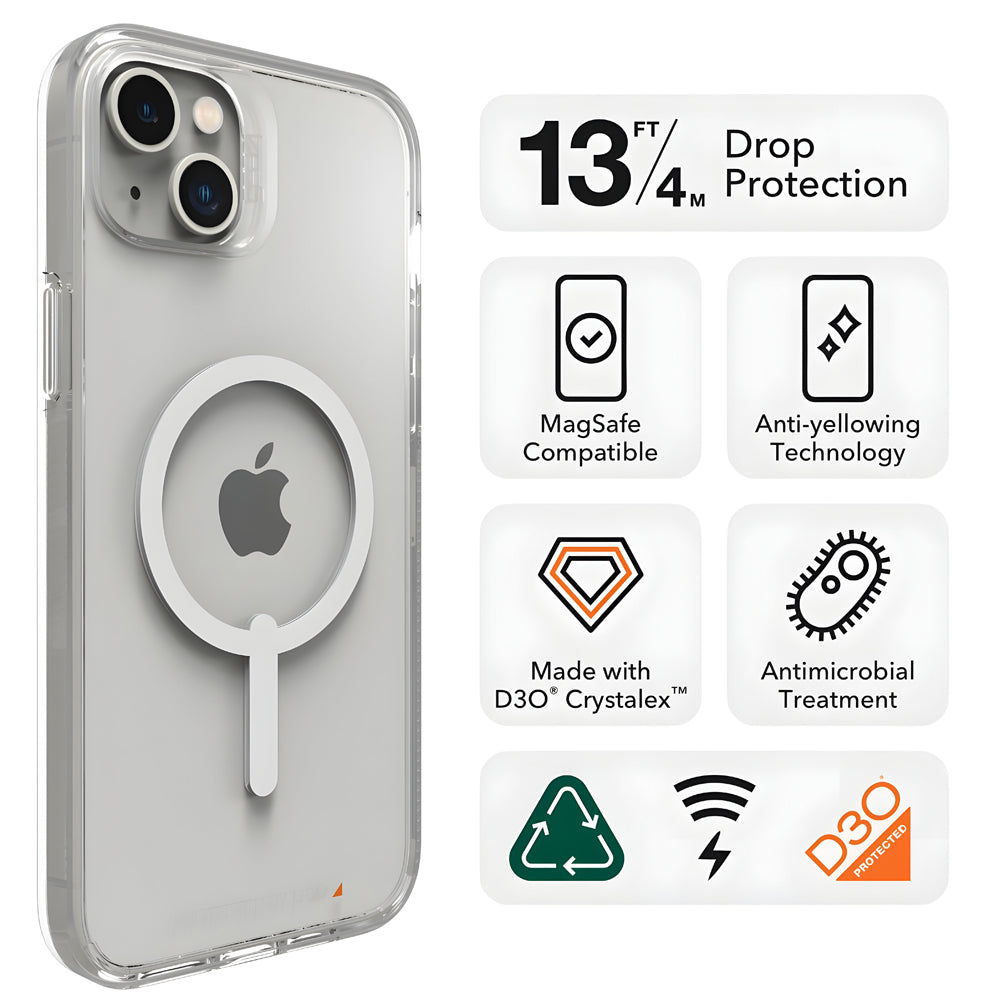 Transparent Magnetic Wireless Charging Anti-fall PC (Hard) Case - iPhone 14 Plus