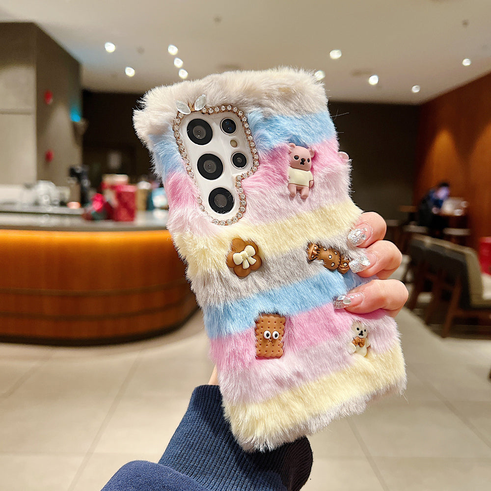 Rainbow Furry 3D Toy Camera Protection Soft Phone Case