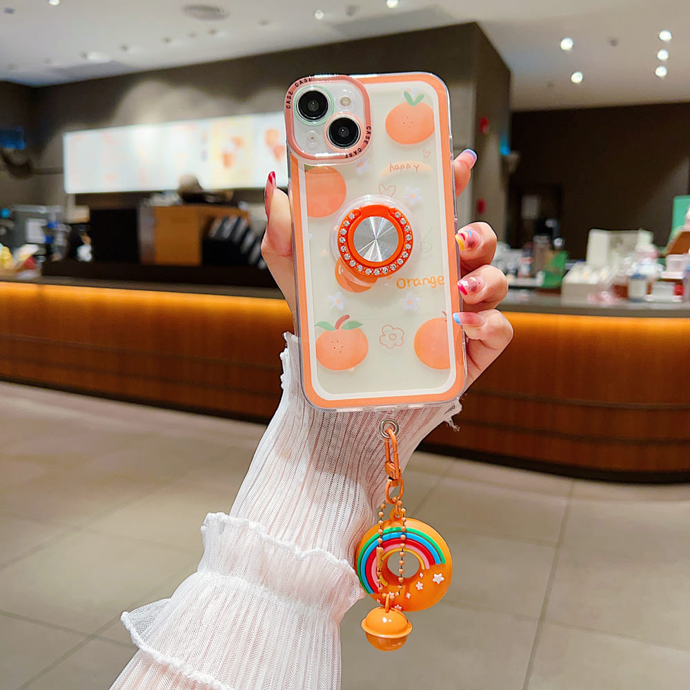Rotated Ring Holder Printed Case With Charm (Only ₹150 as an Add-on)
