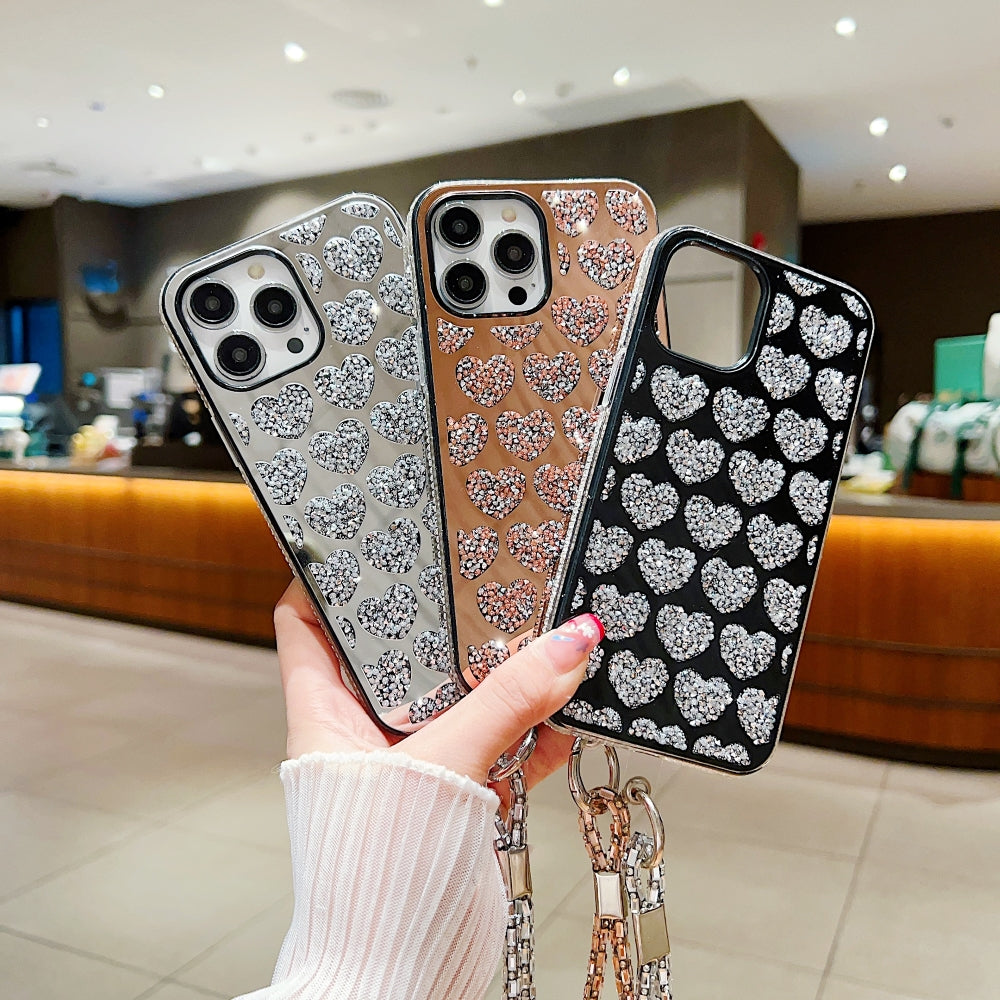 Shiny Glitter Diamond Heart Phone Case
