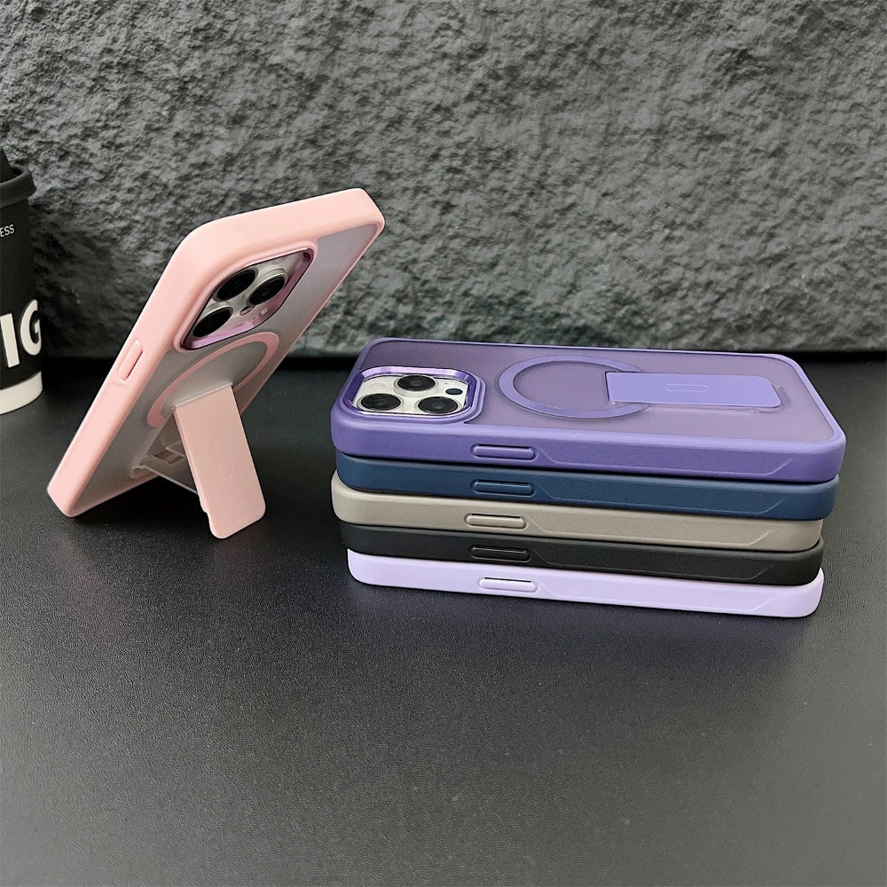Shockproof Kickstand Magnetic Wireless Charge Phone Case