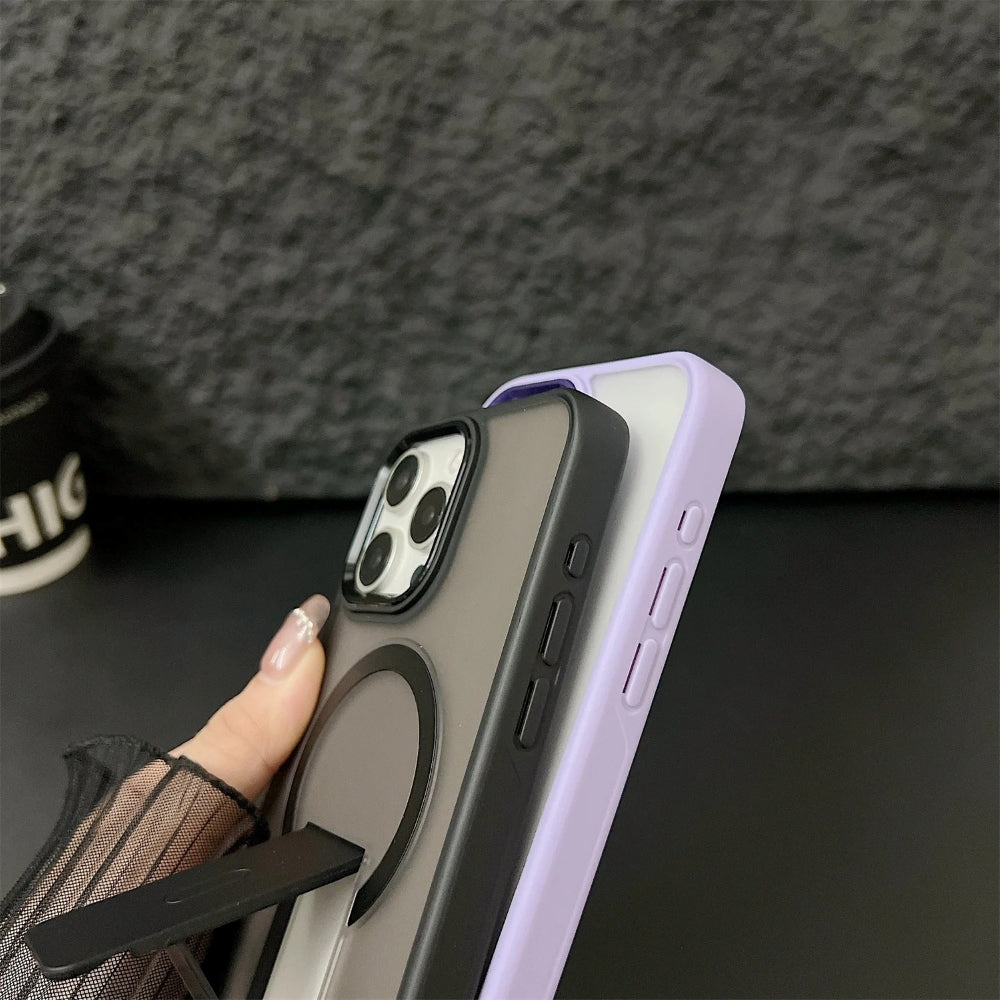 Shockproof Kickstand Magnetic Wireless Charge Phone Case