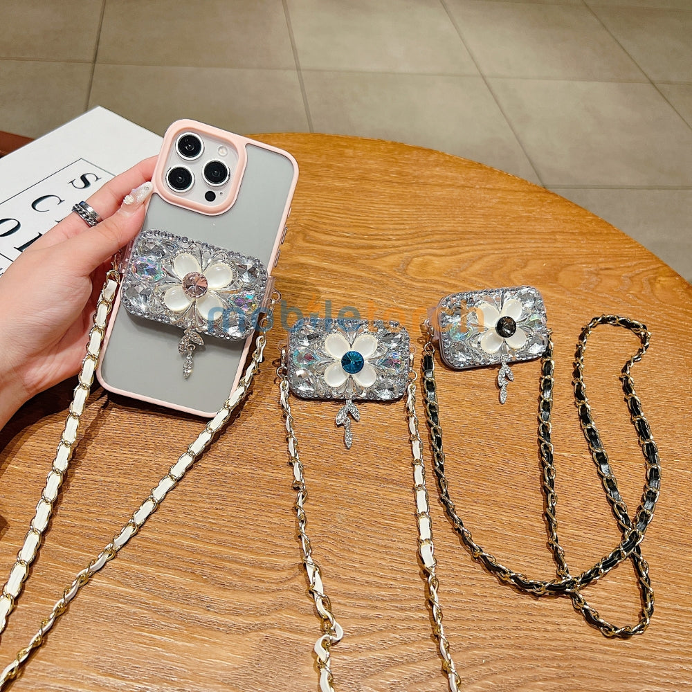 Stone Flower Pattern Universal Stand with Crystal Bracelet