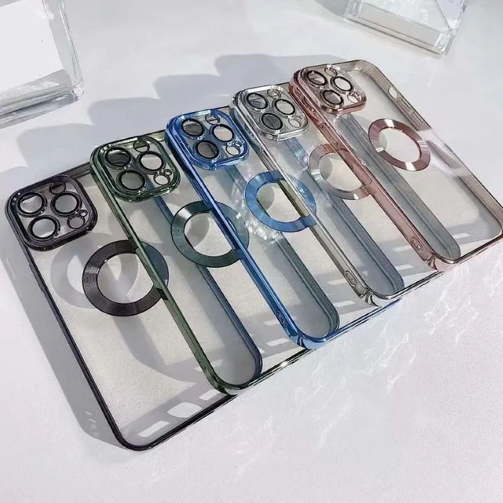 Transparent Chrome Ring Camera Protection Case - iPhone Series