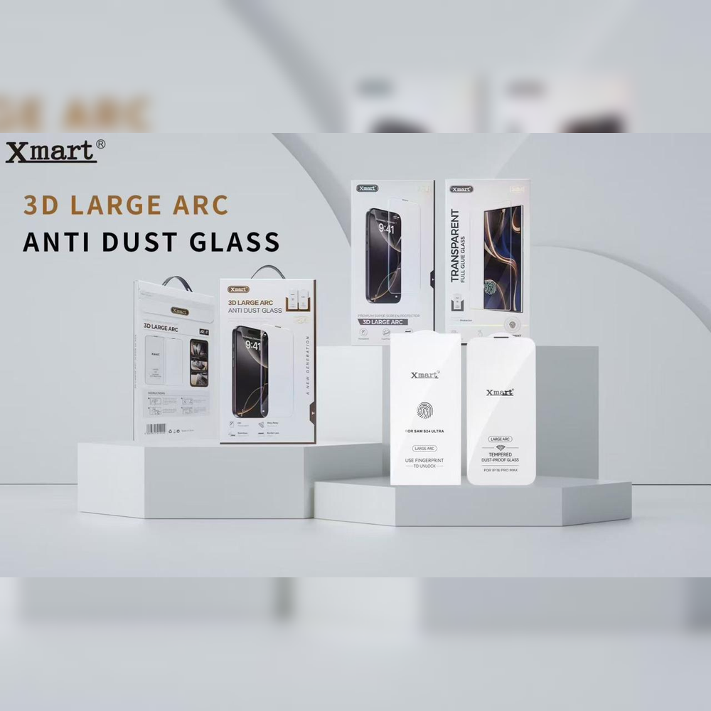 Xmart 3D large Arc Anti-Dust Tempered Glass