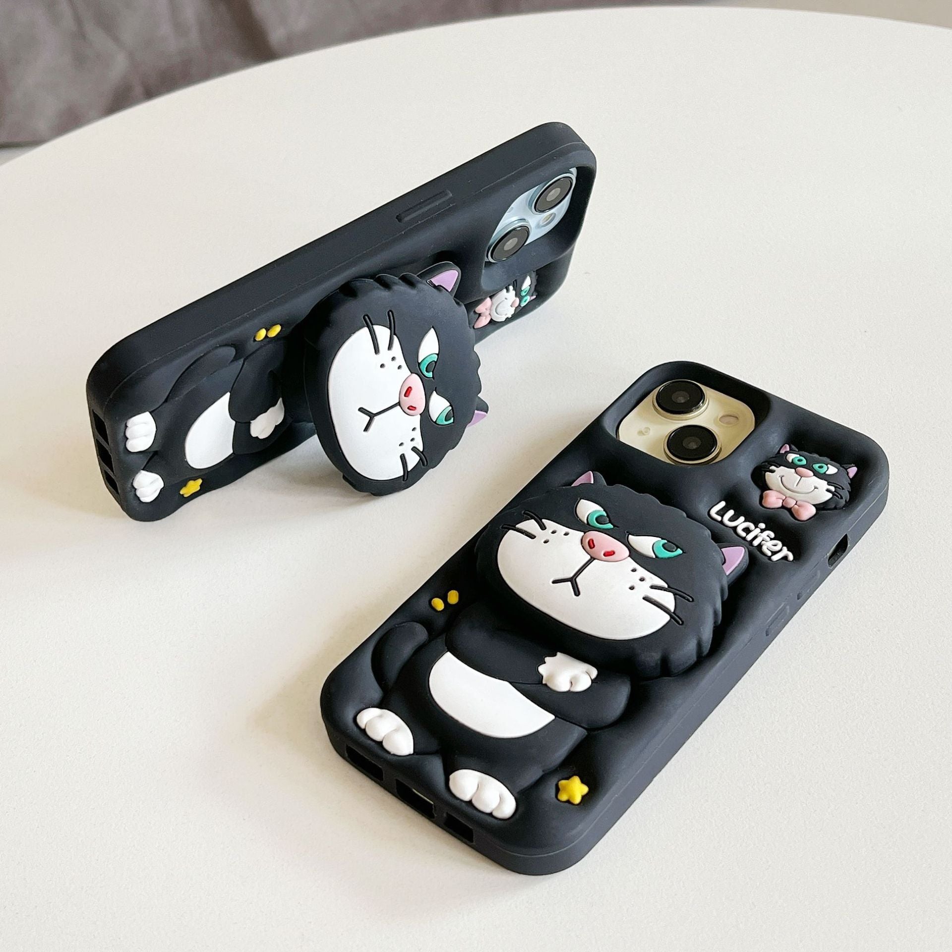 3D Cute Cat Holder Silicone Phone Case