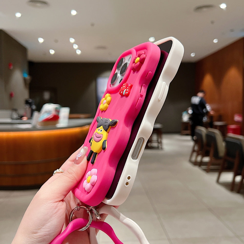 3D Flower and Cartoon Phone Case