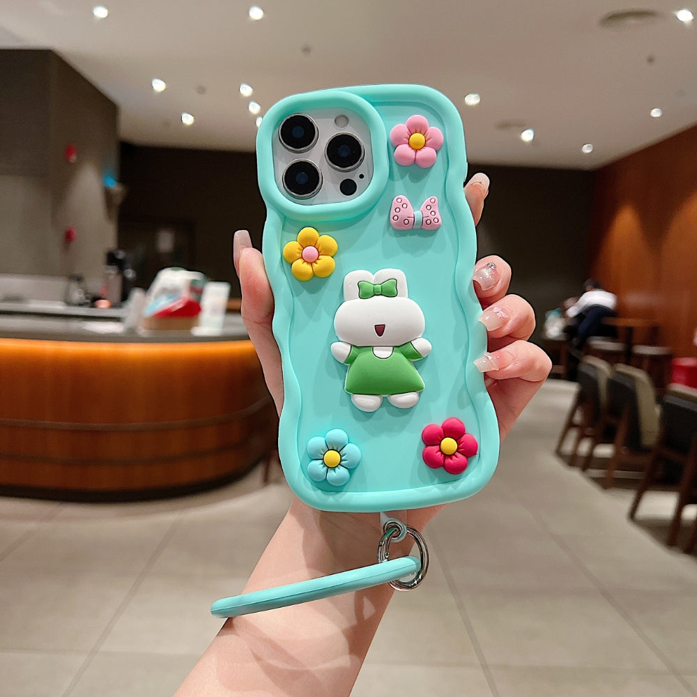 3D Flower and Cartoon Phone Case
