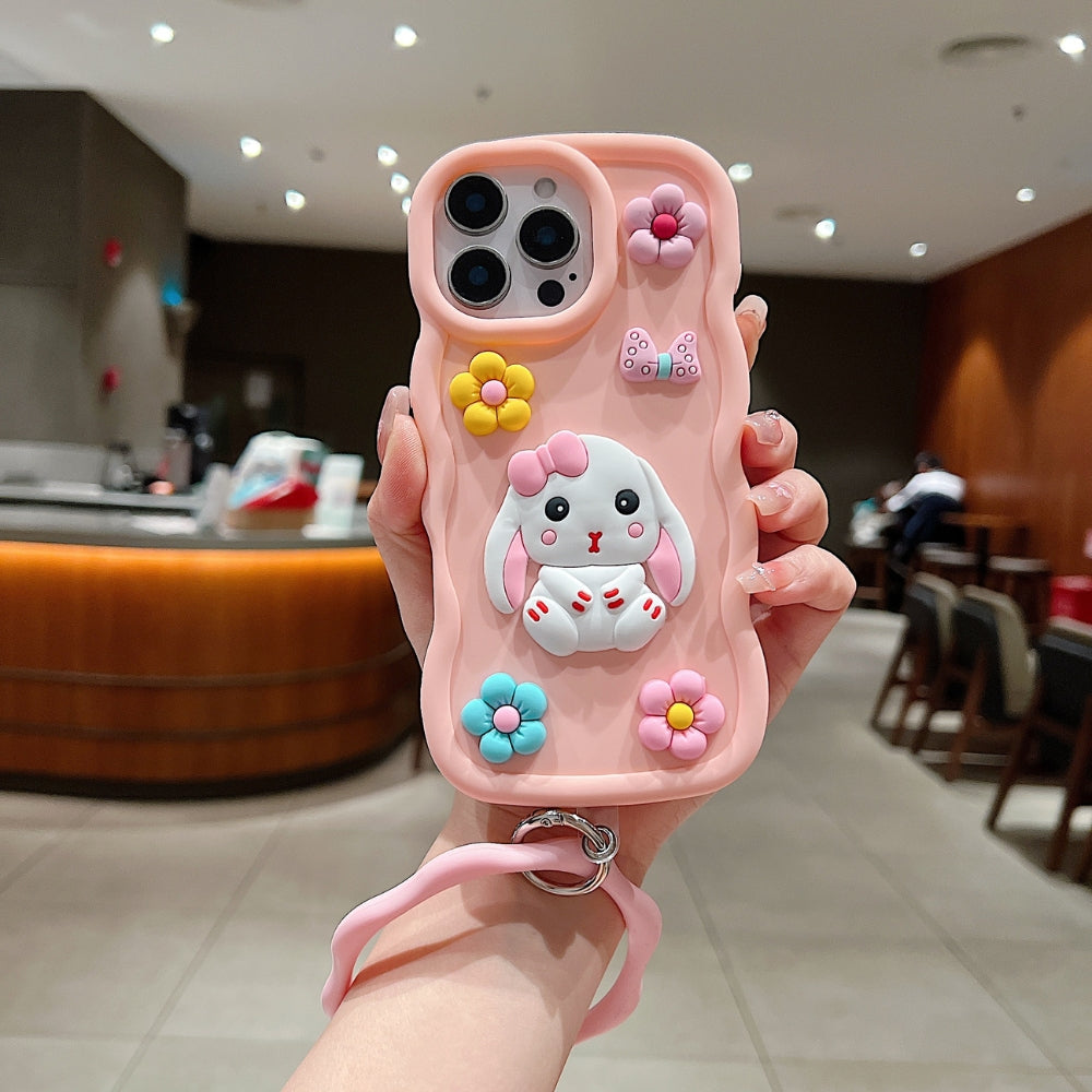 3D Flower and Cartoon Phone Case