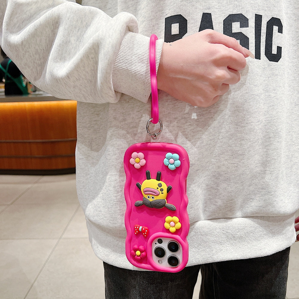 3D Flower and Cartoon Phone Case
