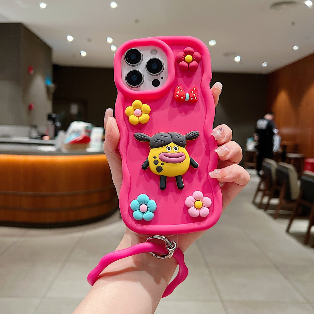 3D Flower and Cartoon Phone Case