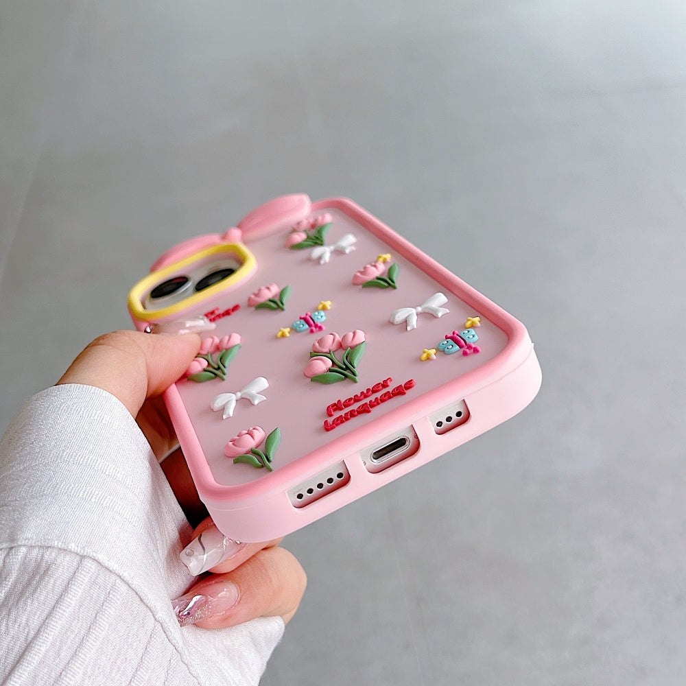 Bow Tulip Flower Silicone Phone Case