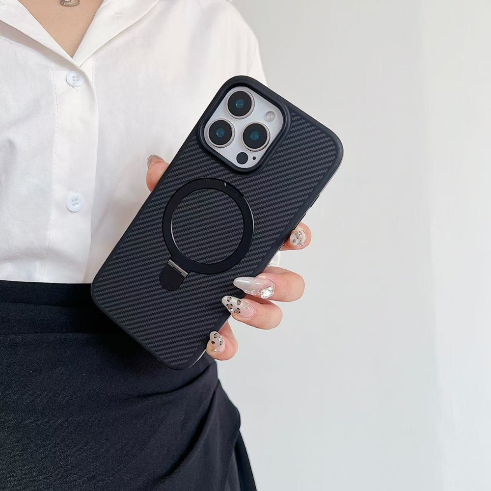 Carbon Fiber Ring Stand Magsafe Phone Case