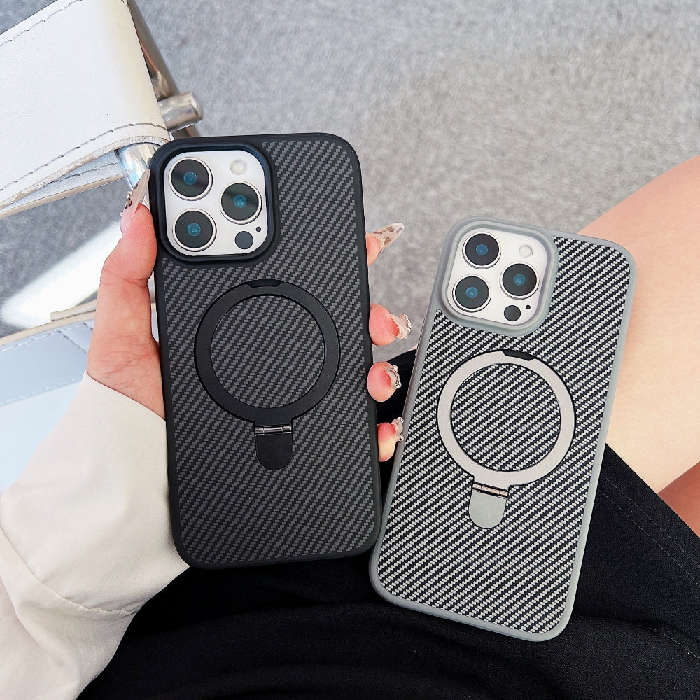 Carbon Fiber Ring Stand Magsafe Phone Case