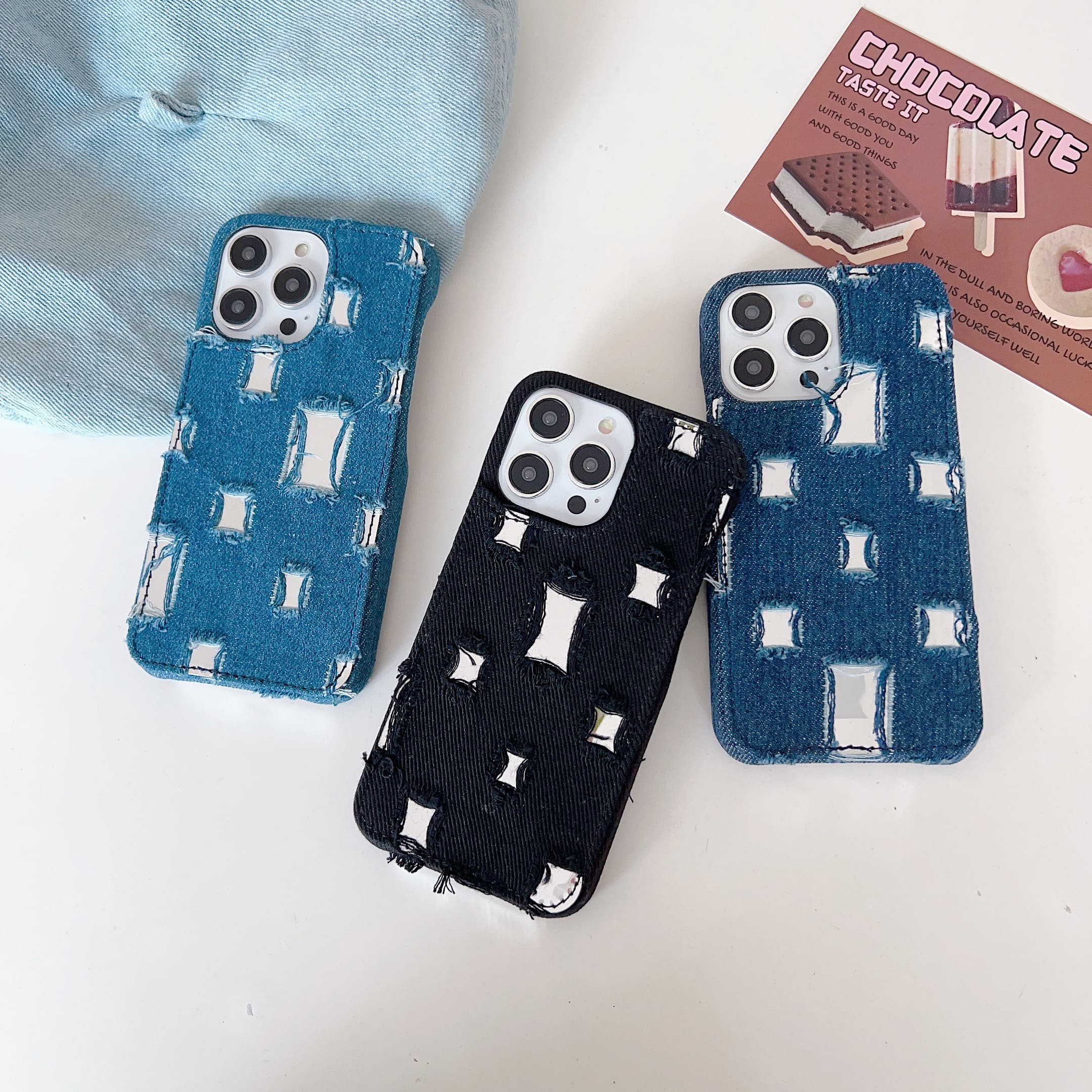 Distressed Denim Fashion Jeans Case (Only ₹150 as an Add-on)
