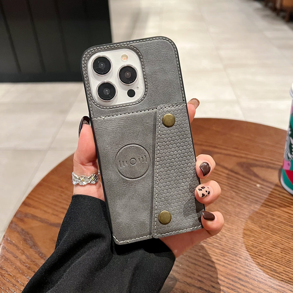 Double Buckle Magnetic Button Closer Phone Case