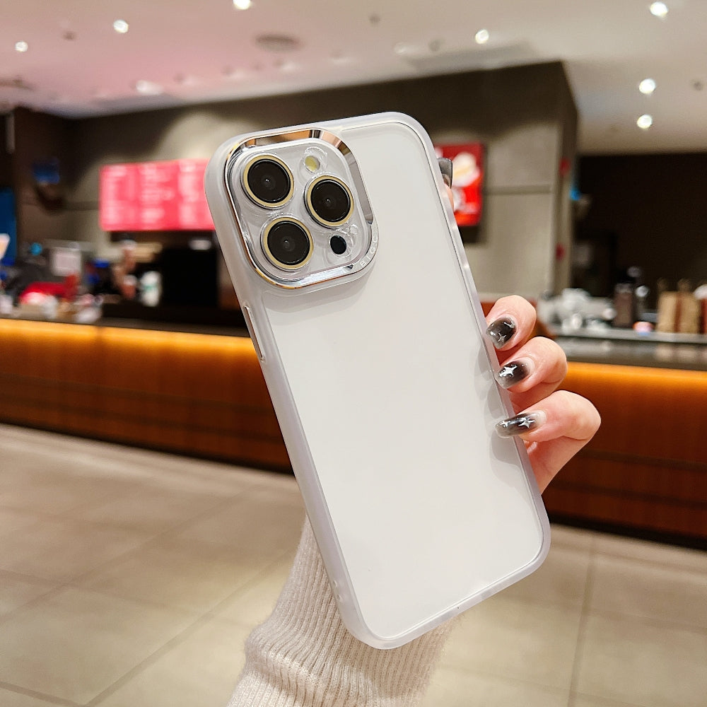 Electroplating Transparent Camera Lens Protective Phone Case