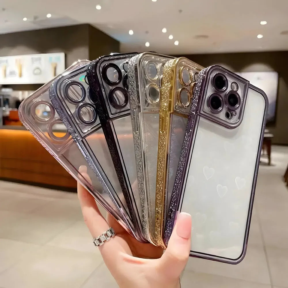 Electroplated Case Transparent Embossed - iPhone 13 Pro