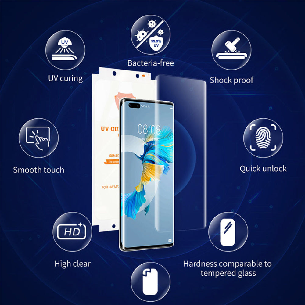 UV Curved Tempered Glass | Screen Guard With UV Light Screen Protector | Smooth Touch | HD Clarity | Quick Unlock - OnePlus Series