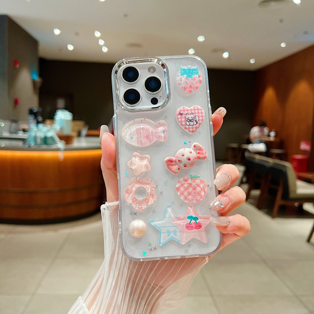 Glitter Decor 3D Cute Toy Phone Case