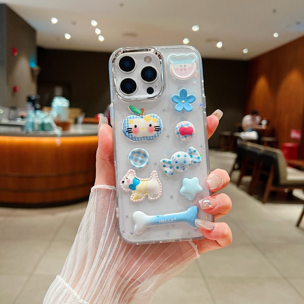 Glitter Decor 3D Cute Toy Phone Case