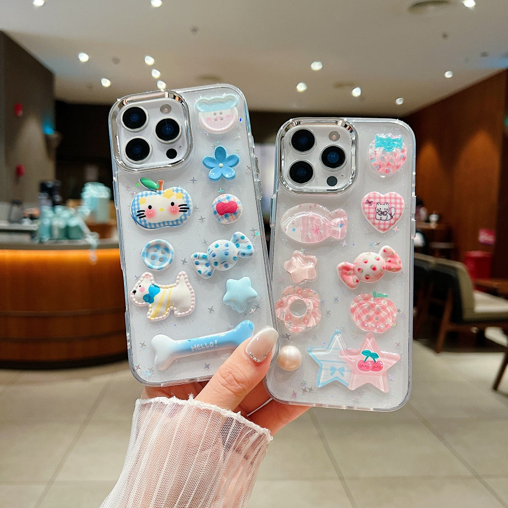 Glitter Decor 3D Cute Toy Phone Case