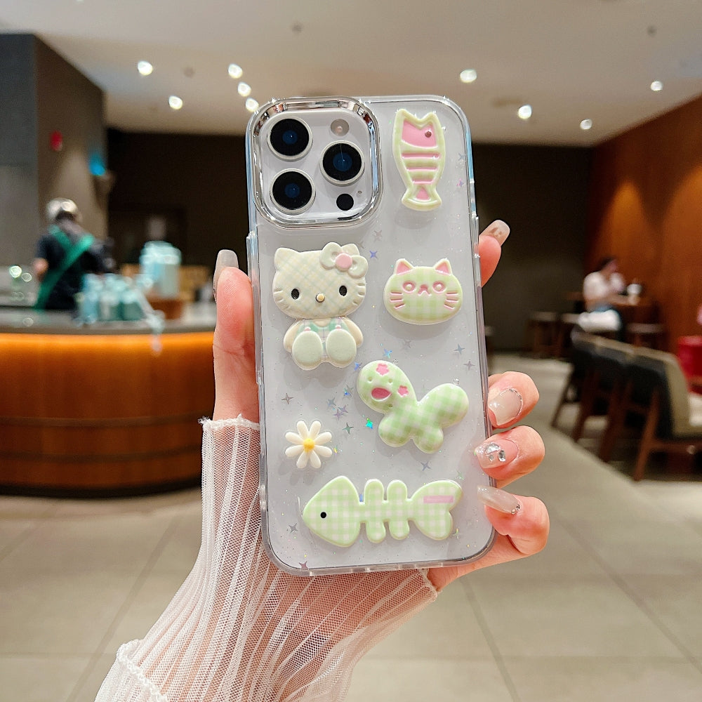 Glitter Decor 3D Cute Toy Phone Case