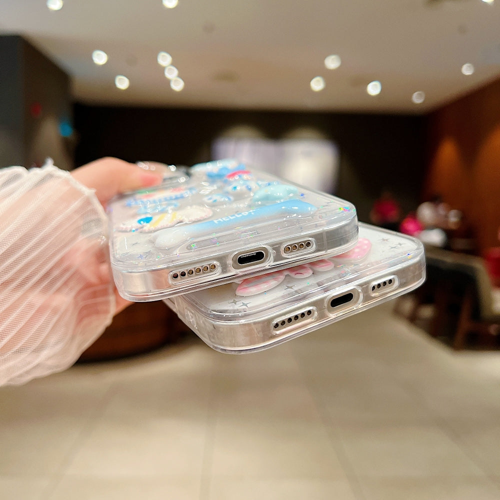 Glitter Decor 3D Cute Toy Phone Case