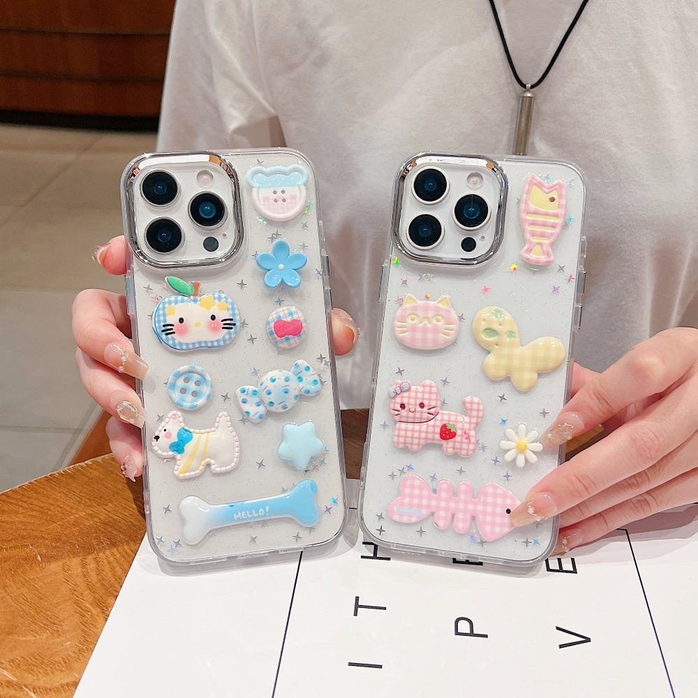 Glitter Decor 3D Cute Toy Phone Case