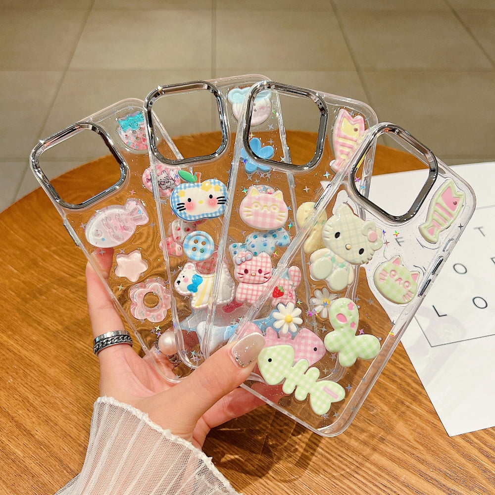 Glitter Decor 3D Cute Toy Phone Case