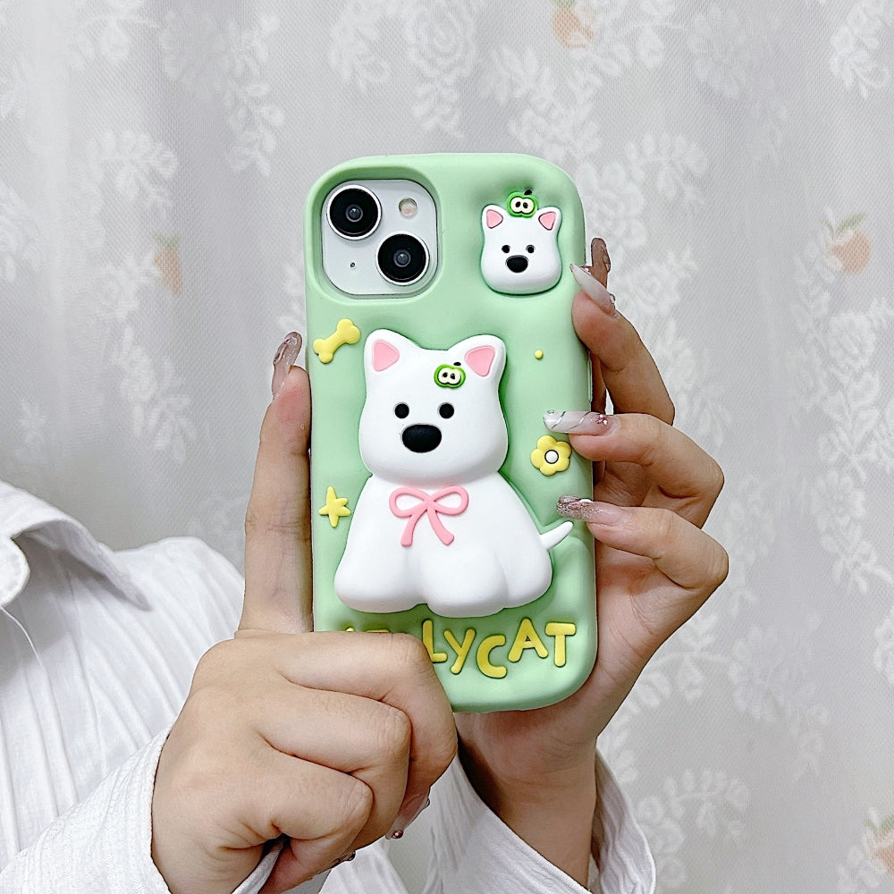 Green Westigo Dog Stand Anti-Fall Silicone Phone Case