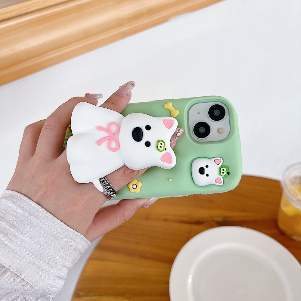 Green Westigo Dog Stand Anti-Fall Silicone Phone Case