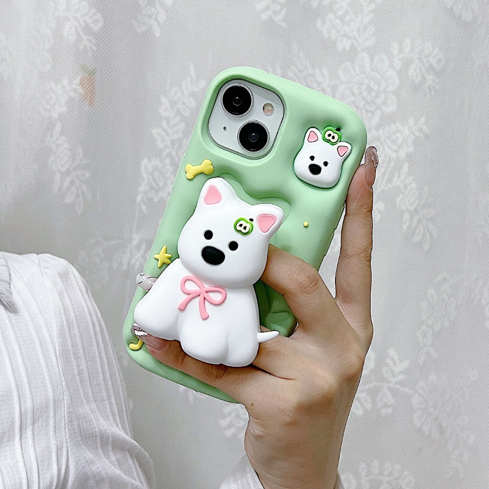 Green Westigo Dog Stand Anti-Fall Silicone Phone Case