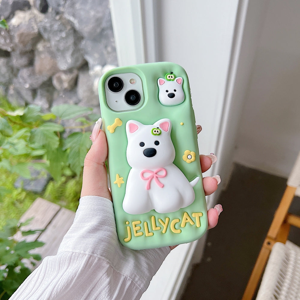 Green Westigo Dog Stand Anti-Fall Silicone Phone Case
