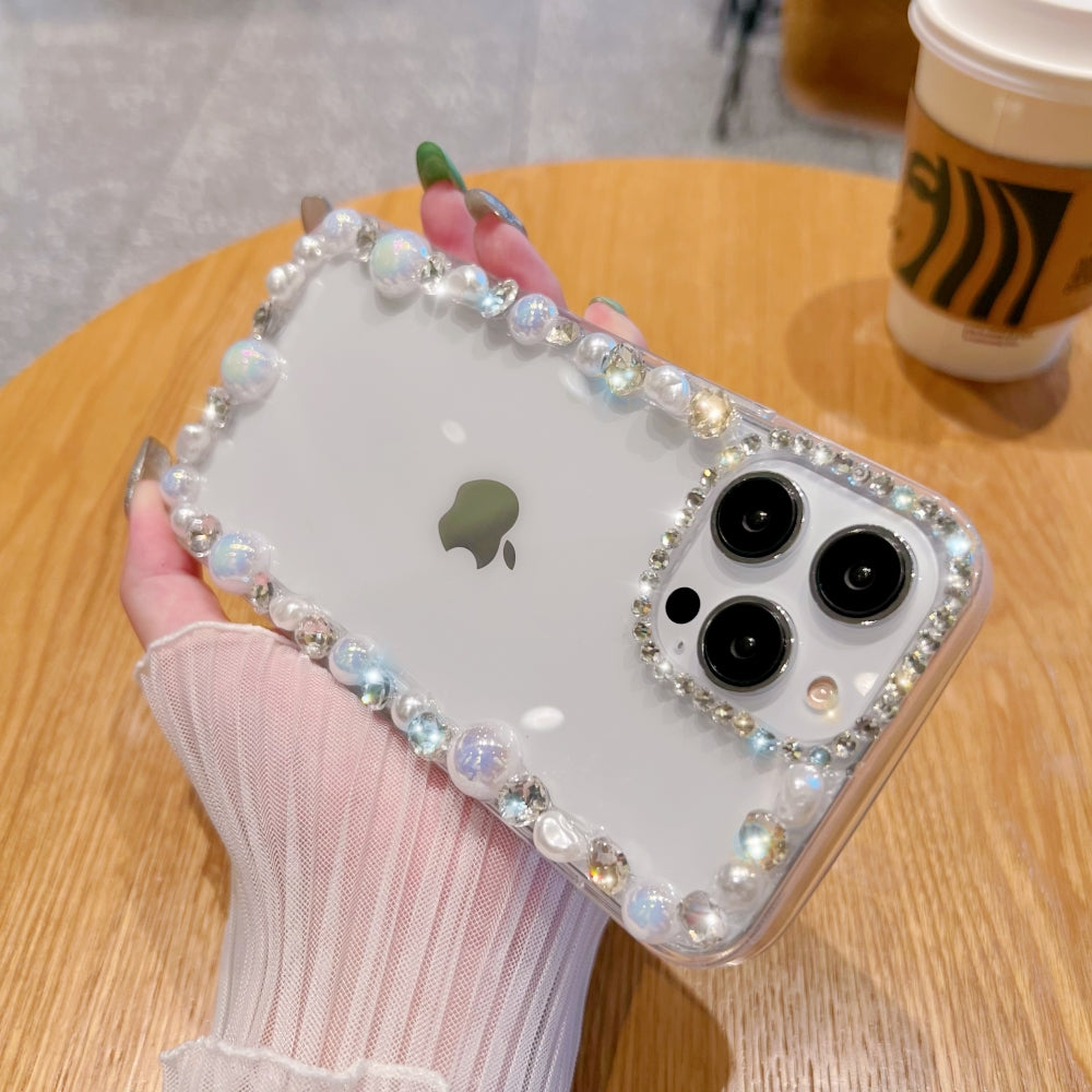 Handmade Pearl Border Transparent Case